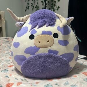 Conway the Squishmallow,purple longhorn cow, needs a loving home!like brand new